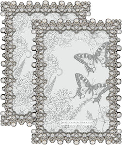 Parisian Jeweled Decorative Metal Picture Frame For 5” x 7” (2 Pack) - EK CHIC HOME