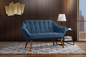 Couch for Living Room, Tufted Linen Fabric Love Seat - EK CHIC HOME