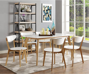 Contemporary Solid Wood Two-Tone Dining Table - White - EK CHIC HOME