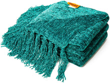 Load image into Gallery viewer, Fluffy Knitted Throw Blanket with Decorative Fringe for Home Décor - EK CHIC HOME