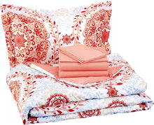 Load image into Gallery viewer, 7-Piece Bed-In-A-Bag - Full/Queen, Coral Medallion - EK CHIC HOME