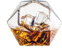 Load image into Gallery viewer, Set of 4 Diamond Whiskey &amp; Wine Glasses 10oz - EK CHIC HOME