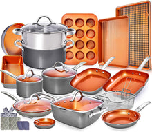 Load image into Gallery viewer, Copper Pots and Pans Set - 23pc Copper Cookware Nonstick - EK CHIC HOME