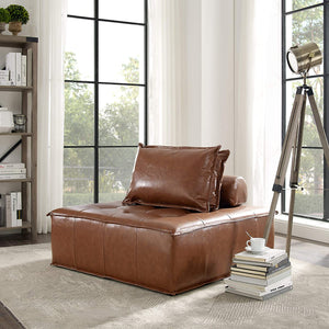 Modern Leather Upholstered Square Modular Sectional Sofa - EK CHIC HOME