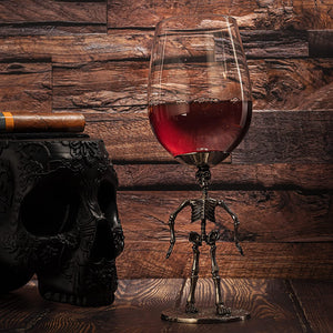 Stemmed Skeleton Wine Glass Set of 2 - EK CHIC HOME