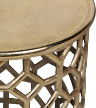 Load image into Gallery viewer, Modern Glam Aluminum Accent Table, Raw Gold - EK CHIC HOME