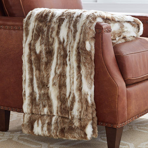 Marble Faux Fur Throw Blanket, Soft and Luxurious, 80