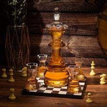 Load image into Gallery viewer, Chess Decanter Set  750ml 12&quot; H With 2 Rook Shot Glasses 4oz - EK CHIC HOME