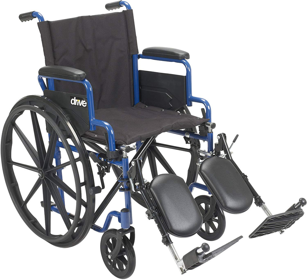 Blue Streak Wheelchair with Flip Back Desk Arms, Elevating Leg Rests - EK CHIC HOME