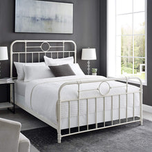 Load image into Gallery viewer, Queen Metal Pipe Bed Frame in Antique White - EK CHIC HOME