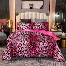 Load image into Gallery viewer, Leopard Printed Satin Silky  Luxury Super  Quilt  Set - EK CHIC HOME