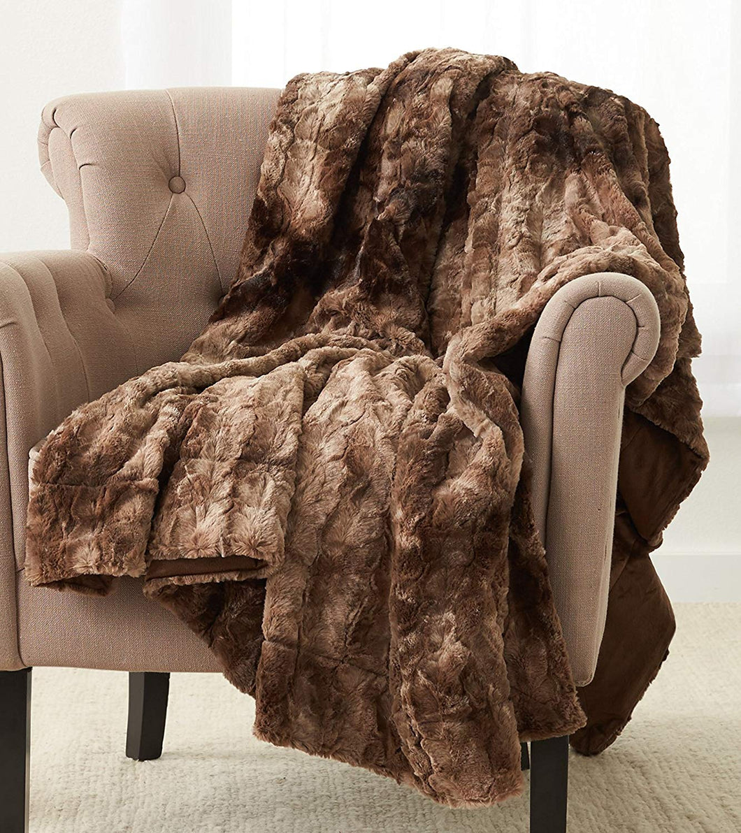 ULTRA PLUSH Faux Fur Throw Blanket 63