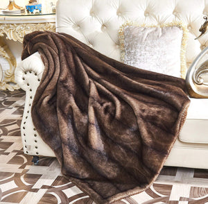 Faux Fur Throw, Fur Blankets Super Soft  60"x70 - EK CHIC HOME