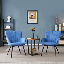 Load image into Gallery viewer, 2PCS Dining  Fabric Armchair Restaurant Chairs Set of 2 Blue - EK CHIC HOME