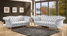 Load image into Gallery viewer, LUXE Loveseat, Metallic Silver - EK CHIC HOME