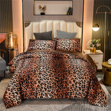Load image into Gallery viewer, Leopard Printed Satin Silky  Luxury Super  Quilt  Set - EK CHIC HOME
