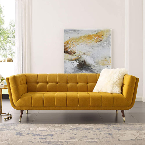 Modern Tufted Fabric Upholstered Sofa Chaise - EK CHIC HOME