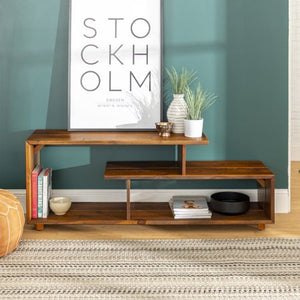60" Solid Wood TV Stand - Amber - EK CHIC HOME