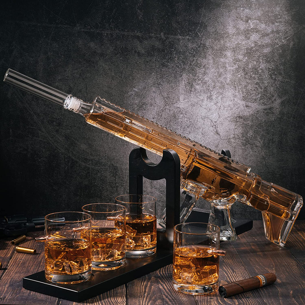 AR15 Whiskey Decanter Set - Limited Edition Gun Decanter - EK CHIC HOME