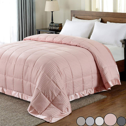 LUX Lightweight Down Alternative Blanket with Satin Trim - EK CHIC HOME