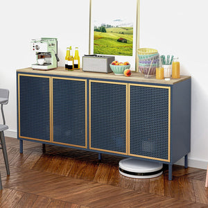 Accent Cabinet, Sideboard Buffet Console (Blue Gold) - EK CHIC HOME