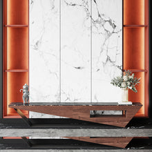 Load image into Gallery viewer, Marble &amp; Wood TV Stand Cabinet Luxe Design - EK CHIC HOME