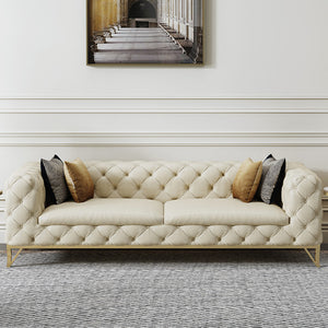Luxury Designer Genuine Leather Sofa Set (2pcs) - EK CHIC HOME