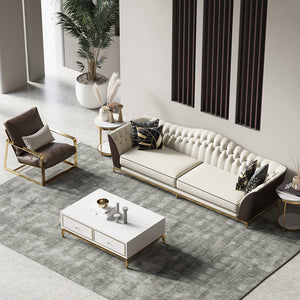 Luxury Royal European Leather Sofa - EK CHIC HOME
