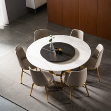 Load image into Gallery viewer, Luxury Italian Round Marble Top Revolving Dining Table Set - EK CHIC HOME