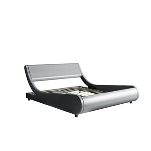 SILVER Upholstered Low Profile Platform Bed - EK CHIC HOME