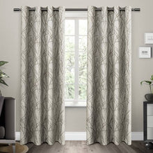Load image into Gallery viewer, 2 Pack Branches Linen Blend Grommet Top Curtain Panels - EK CHIC HOME