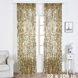 52 x 108-Inch Sequin Curtains Drapes Panels Window Treatments - EK CHIC HOME
