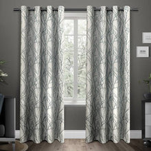 Load image into Gallery viewer, 2 Pack Branches Linen Blend Grommet Top Curtain Panels - EK CHIC HOME