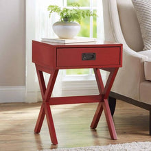 Load image into Gallery viewer, X-Leg Accent Table with Drawer - EK CHIC HOME