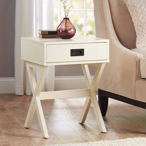 X-Leg Accent Table with Drawer - EK CHIC HOME