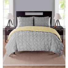 Load image into Gallery viewer, Scottsdale Pinch Pleat Reversible 3-Piece Bedding Duvet Cover Set - EK CHIC HOME