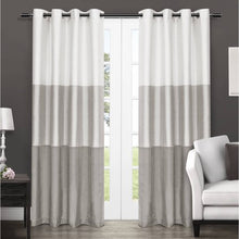 Load image into Gallery viewer, 2 Pack Chateau Striped Faux Silk Grommet Top Curtain Panels - EK CHIC HOME