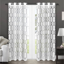 Load image into Gallery viewer, 2 Pack Rio Burnout Sheer Grommet Top Curtain Panels - EK CHIC HOME