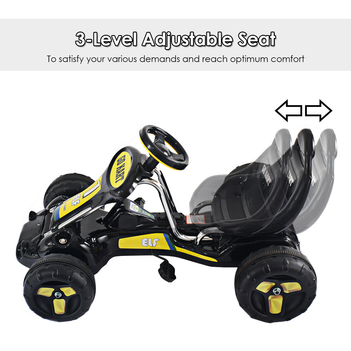 Kids Ride On Car Pedal Powered Car 4 Wheel Racer Toy