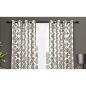 2 Pack Metallic Geometric Top Curtain Panels - EK CHIC HOME