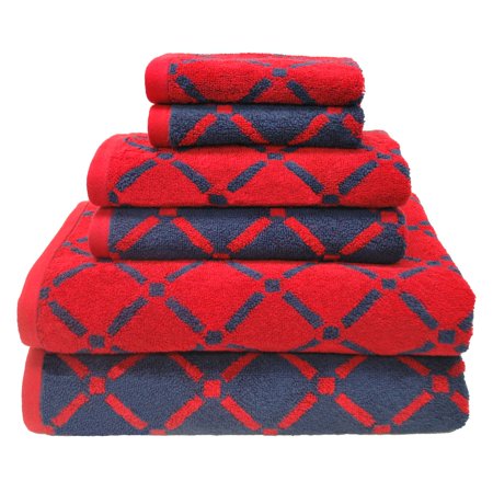 Superior Cotton Diamond Pattern 6-Piece Towel Set - EK CHIC HOME