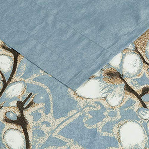 Hanakotoba Blue Shower Curtain,Flower Polyester Fabric - EK CHIC HOME