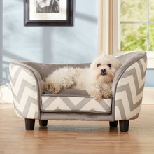 Load image into Gallery viewer, Pet Snuggle Dog Bed, Gray Chevron, X-Small, 27&quot;L x 16&quot;W x 16&quot;H - EK CHIC HOME