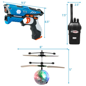 Infrared Laser Tag Guns 2 Players Blasters Game w/2 Walkie talkies & Flying ball - EK CHIC HOME