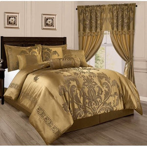 7-Piece Jacquard Floral Comforter Set - EK CHIC HOME