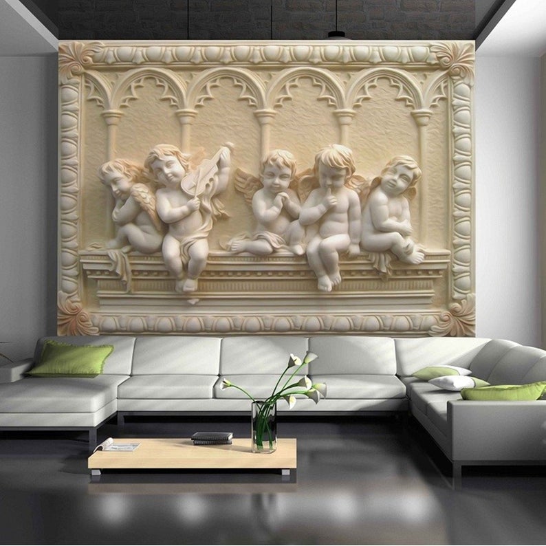3D Stereoscopic Relief Jade Wall Mural Wallpaper - EK CHIC HOME