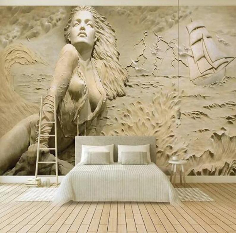 Mural Art Wall Painting European Style Golden 3D - EK CHIC HOME