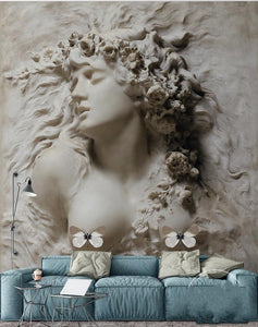 3D Relief Beauty Wall Background Wall Painting - EK CHIC HOME