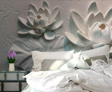 Load image into Gallery viewer, 3D Embossed Lotus Floral Wallpaper - EK CHIC HOME