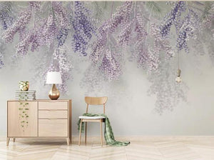 3D  Fresh Hanging Purple Rattan Cane Wall Murals - EK CHIC HOME